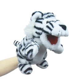 lilizzhoumax Hand Puppet Tiger Cuddly Toy Simulated Animal Tiger Hand Puppet Made of Plush Kawaii Cute Role Play Interactive Early Education Toy for Children Gift for Children Zoo Animals