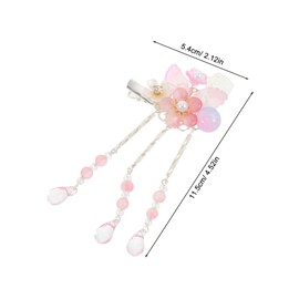 TOVINANNA 2 Pairs Tassel Hair Clips for Princess Hanfu Hair Accessories with Flower Design for Costume Parties and Everyday Wear