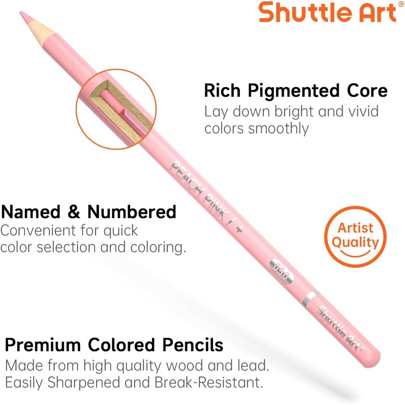 Shuttle Art Colored Pencils, 60-Color Set - Pastel Color Pens