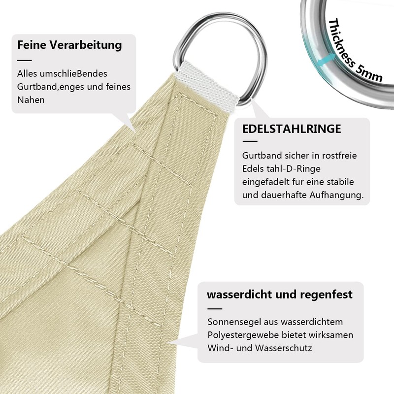 Sichtschutz Sun sail, waterproof, triangular, 20 lengths and 99 widths