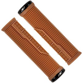 Lizard Skins Machine Lock-On Mountain Bike Grips - Gum, 135mm / Single Side Clamp Locking MTB Bar Part Rubber Handlebar Handle Ride Trail Cycling Cycle Enduro Downhill Hand Comfort Accessories