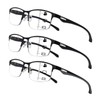 CLASAGA Progressive Multifocus Reading Glasses for Men,Lightweight Metal Half Frame