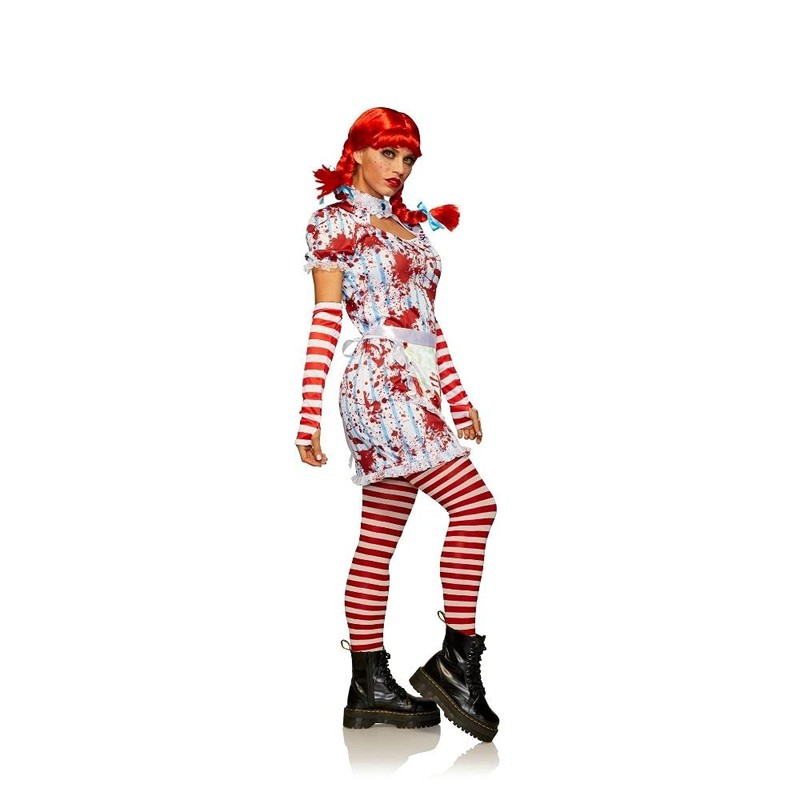 Seeing Red Evil Fast Food Girl Includes Dress, Apron, Gloves,
