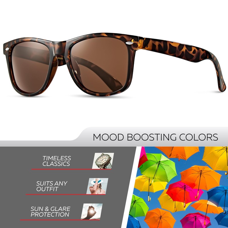 Retro Rewind Polarized Sunglasses for Men and Women - UV