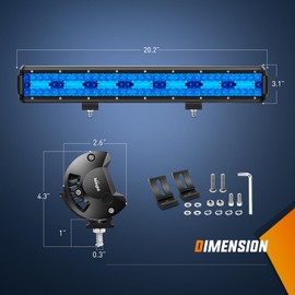 Nilight 20 Inch LED Light Bar Blue Triple Row 420W Spot & Flood Combo 42000LM Driving Boat Off Road Lights Fishing Hunting Emergency Safety Lights for UTV Pick-up Van Tractor