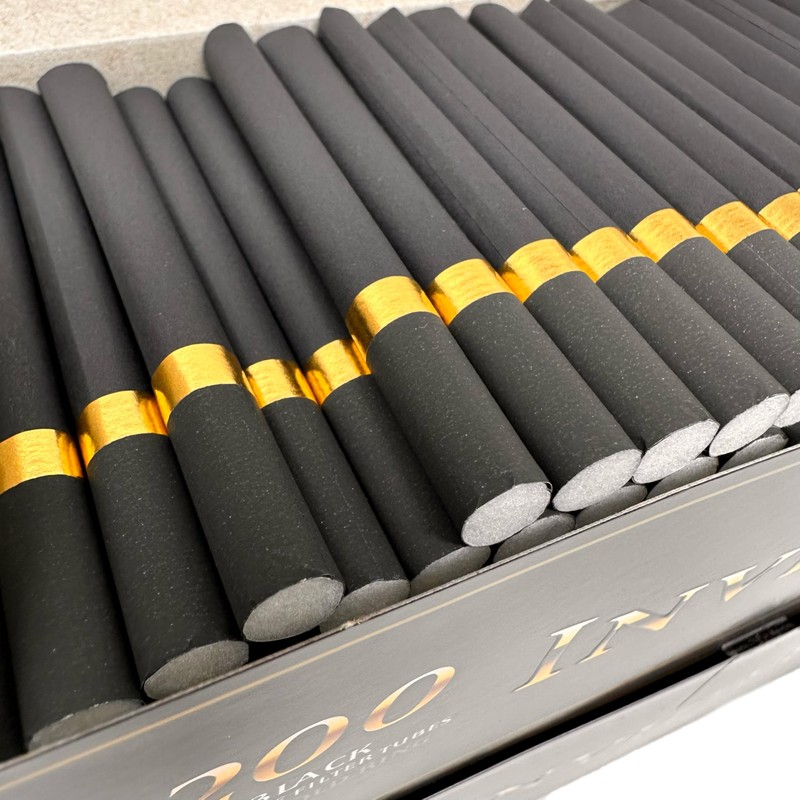 Black Empty Regular 24mm Filter Tubes with Golden Ring -