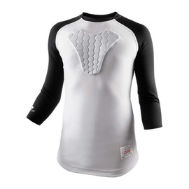 McDavid Youth HEX Sternum Raglan 3/4 Sleeve Shirt (Small, Black)