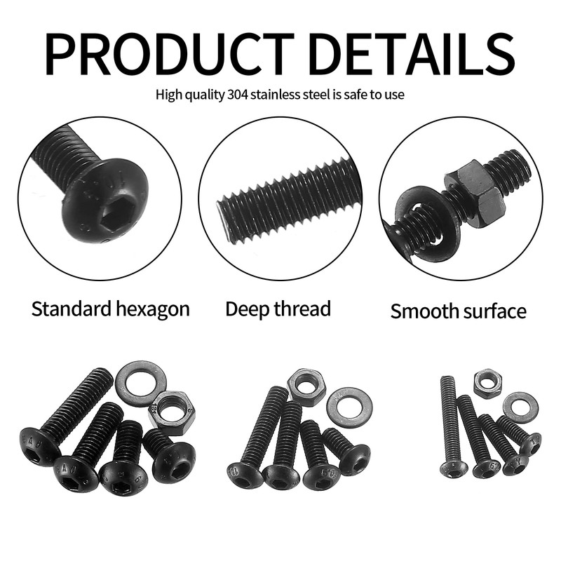 Pack of 780 Allen Screws and Nuts and Washers M3