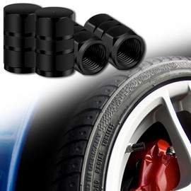 Honibaoto 12 Pcs Car Tire Valve Stem Cap, Wheel Valve Covers, Leak-Proof Air Caps Cover, Airtight Aluminum Alloy Hexagon Shape Tyre Accessory, Car Accessories for Cars, SUV, Motorcycles (Black)