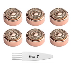 Replacement Heads Compatible with Flawless Facial Hair Remover, Replacement Blades Compatible with Flawless Hair Removal Generation 2，Rose Gold (6 Pcs)