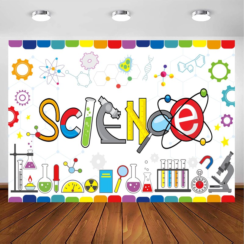Withu Science Backdrop White Board Cartoon Chemical Equipment Experimental Study