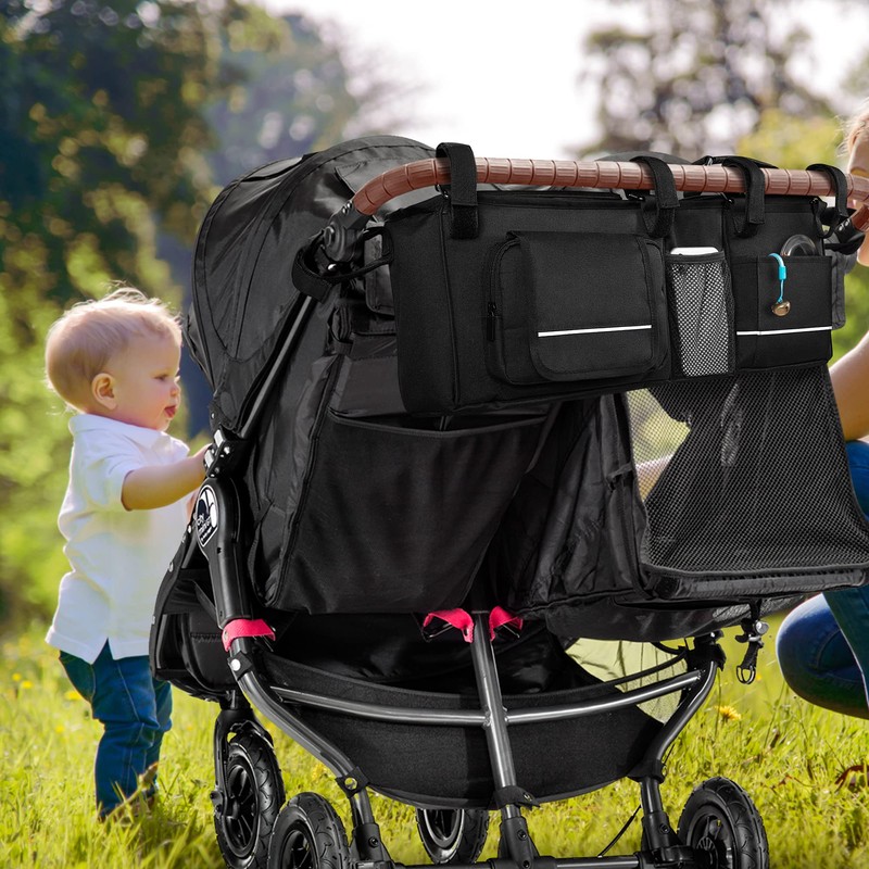 HODRANT Hanging Double Stroller Organizer, Compatible with Baby Jogger City
