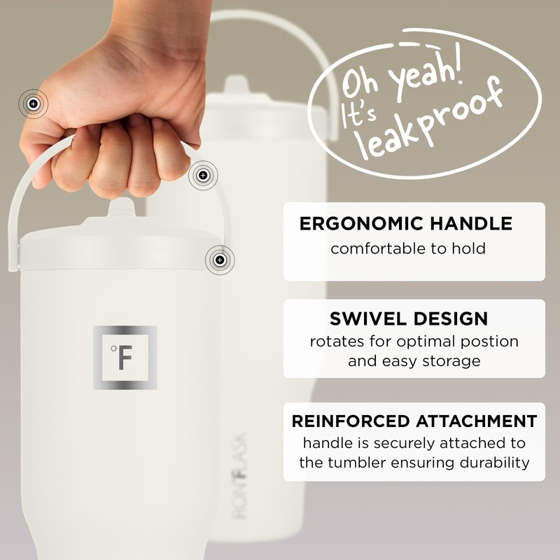 IRON °FLASK Sidekick Insulated Water Tumbler with Straw & Foldable