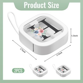 2pcs Hair Tie Organizer, Portable Hanging Hair Accessories Organizer for Girls Women, Initial Desktop Stackable Travel Containers for Hair Clips, Elastic Bands, and Floss Holder (White, Letter H)