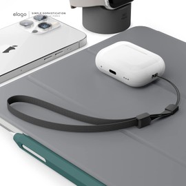 elago Lanyard Compatible with AirPods Pro 2, Anti-Drop Band, Extra Safety, Adjustable Loop on Strap, Widely Useable, Durable Fabric (Black)