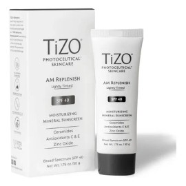 Protector Solar Facial Tizo AM Replenish con Color SPF 40 y Vitaminas C y E para Pieles Normales