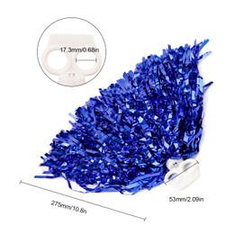 MYLERCT Cheerleader Pom Poms, 2 Pieces Blue Pom Poms Metal Foil Cheerleader Colourful Pompoms Hand Flower for Sports Cheers, Dance Evening Dress Night Party