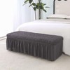ADPON Stretch Dining Bench Cover, Soft Seersucker Bench Slipcover with