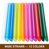Angled Tips, 12 Pcs Wide Reusable Bubble Tea Straws with