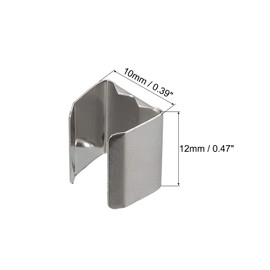 sourcing map Fold Over Crimp Caps, 100Pcs 12 x 10mm Ribbon End Clasp Tips Clamp Cord Ends for Jewelry DIY Craft Making, White Nickel