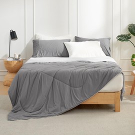 Cozy Bliss Cooling Comforter King Size, Cooling Blankets for Hot Sleepers and Night Sweats,Dark Light Gray Summer Comforter for King Size Bed, Breathable Soft Lightweight Silk Smooth