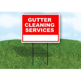 Gutter Cleaning Services-5 Write On Me Red 18x24 in Single Sided Yard Road Sign w/Stand