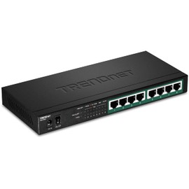 TRENDnet 8-Port Gigabit PoE+ Switch, 120W PoE Power Budget, 16Gbps Switching Capacity, IEEE 802.1p QoS, DSCP Pass-Through Support, Fanless, Wall Mountable, Black, TPE-TG84 (Renewed)