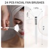 24 Facial Fan Brushes for Mask Application White