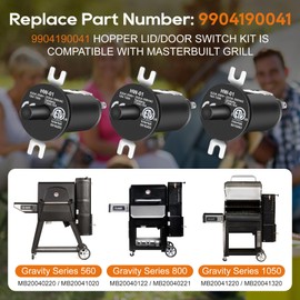 3 PCS 9904190041 Hopper Lid/Door Switch Kit with 6 Mounting Screws, Compatible with masterbuilt Gravity Series 560/800/1050 XL Digital Charcoal Grill Smoker