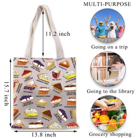 BDPWSS Pie Lover Gift Apple Pie Tote Bag Bakery Gifts Pastry Chef Shoulder Bag Pumpkin Pie Gift Foodie Gift Food Themed Gift (Pie TG)
