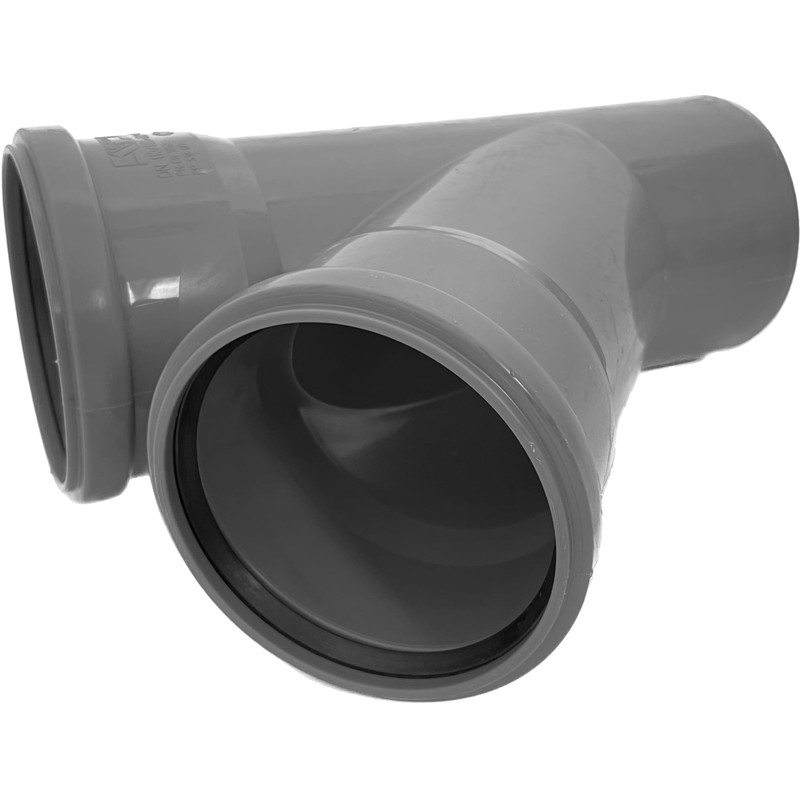 KACZMAREK Grey PP T-piece connector DN 40 x 40/45° with