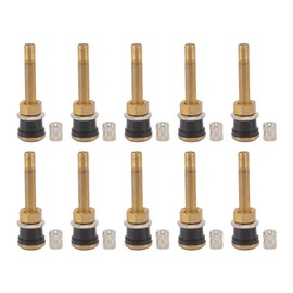10 Pcs Valve Stems Straight Brass Heavy Duty Clamp in Tubeless Truck Tire Valve Core
