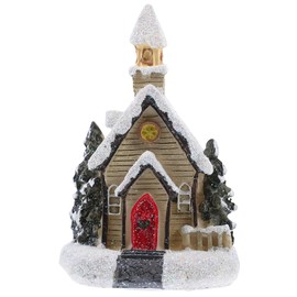 Toddmomy Christmas House with LED Light Decorative House Winter Landscape Illuminated Christmas Village LED Christmas City Christmas House Miniature Winter Village House Christmas Decoration Christmas