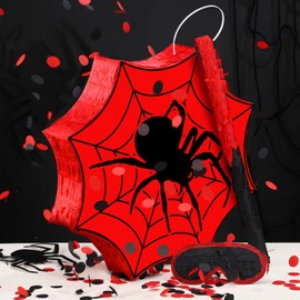 Deekin Spider Piñata for Birthday Party Decoration Small Piñata for Spider Party Favors Birthday Gifts with Blindfold Stick and Confetti for Celebration(Spider)