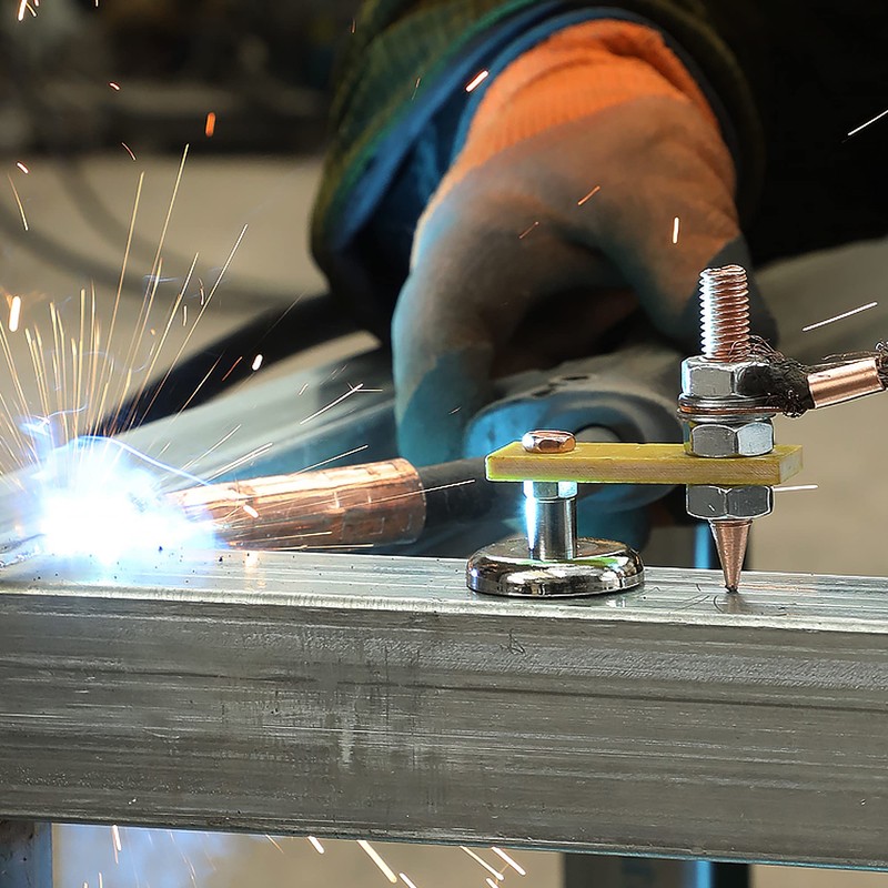 Worldity 2 Pcs Magnetic Welding Head and Clamps with Large