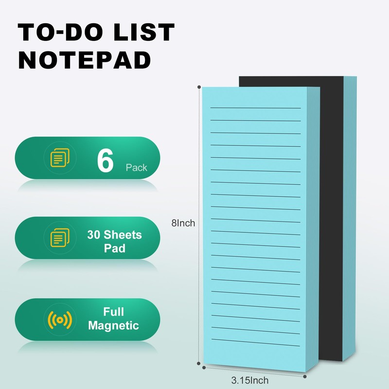 Magnetic Notepads Note Pads for Fridge with Full Magnet Back,