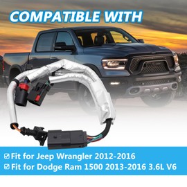 Ignition Knock Detonation Sensor Harness Compatible with Wrangler 2012-2016 Fit for Ram 1500 2013-2016 3.6L V6 Temperature Sensor Wiring Replace for 68085202AC 68085202AB 68085202AD