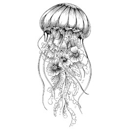 Temporary Jellyfish and Butterfly Tattoo Temporary Fake Tattoo XQB1392 1393 2 Sheets