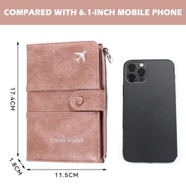 kiptyg Passport Organiser, Passport Holder, PU Leather Passport Holder, Travel Wallet, Portable Passport Holder, Travel Document Holder for Storing Passport, Money, Credit Card, Boarding Passes