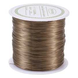 PandaHall 236 Feet Tarnish Resistant Bare Copper Wire 28 Gauge 0.3mm Jewelry Beading Wire for Crafts Beading Jewelry Making Supplies(Dark Khaki)