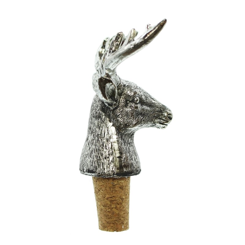 FRANK FLECHTWAREN Bottle Cork Silver Deer Set of 2