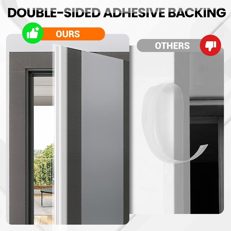 T-Shaped Door Draft Stopper, 20FT Weather Stripping, Silicone Seal Weather