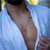 SERASAR Gold Chain Men Cross - 60cm for with Christian