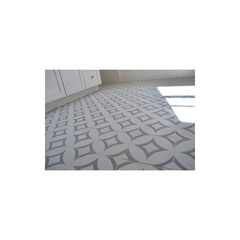 Luna Gray Encaustic 8x8 Honed Finish Cement Tile Floor