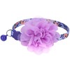 BoomBone Floral Cat Collar with Removable Purple Flower Charm,Breakaway Small