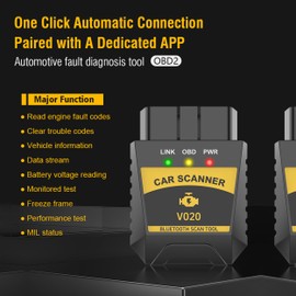 OBD2 Scanner Reader Bluetooth Wireless Auto Diagnostic Scan Tool OBD2 Scanner APP for Car Auto Connect to Phone - Clear/Reset Vehicle Engine Error Code Reader Diagnostic Tool for iOS/Android