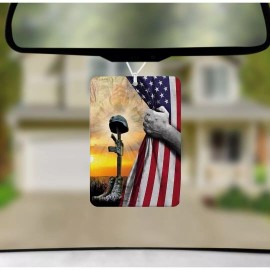Country Grace With Alisha Army Soldier Flag Unscented Hanging Car Air Freshener Freshie