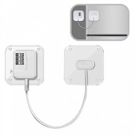 Neukkim Store Wire Cable Lock for Fridge, Drawer, Door & Pocket Security Commercial White