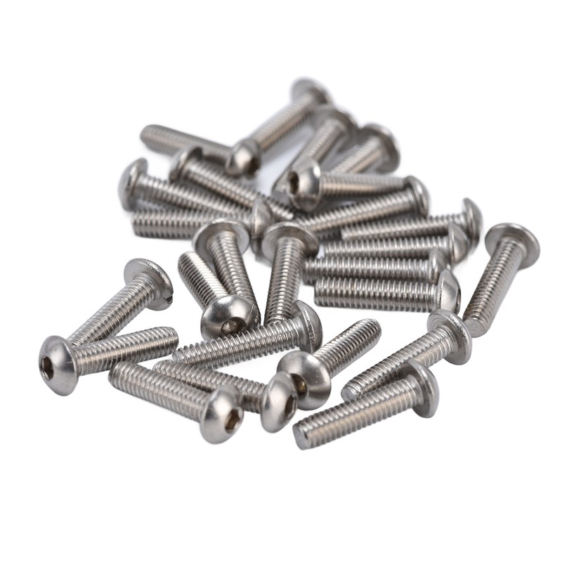 100Pcs Button Head Socket Caps Screws M4 Galvanized Steel for