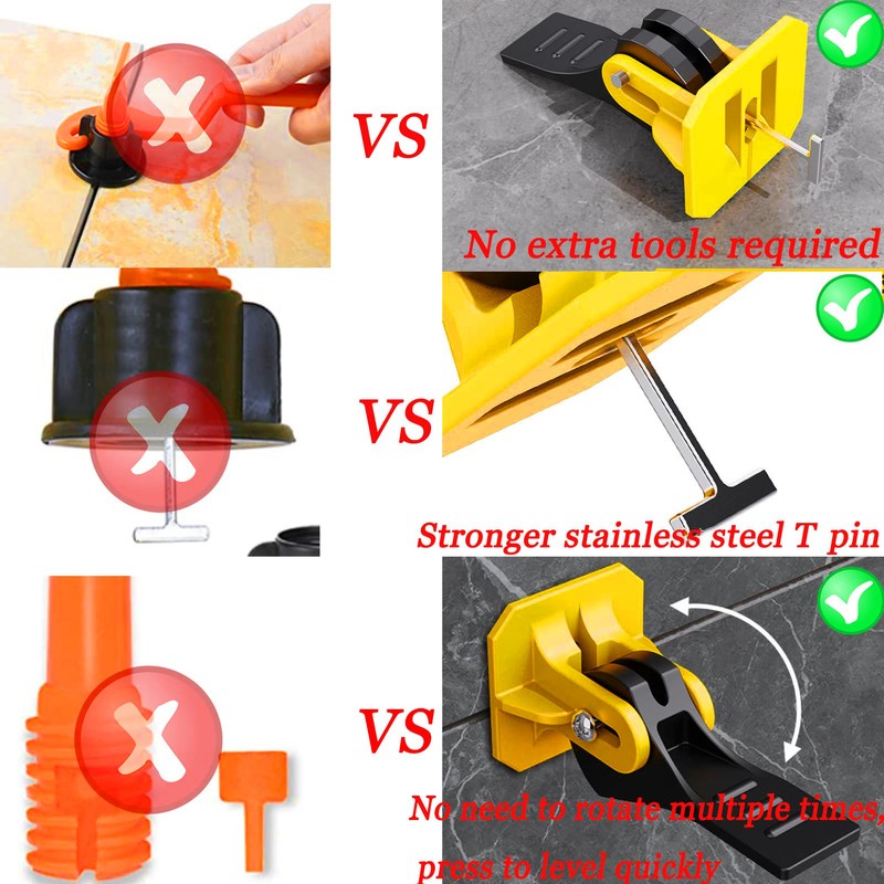 50pcs Tile Leveler Tile Tools Needle Exchangeable Reusable Tile Spacers